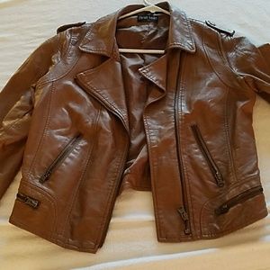 Brown faux leather jacket
